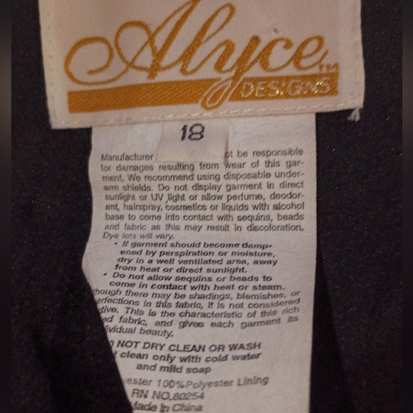 Alyce Designs Chic Black and Silver Lace Evening/Prom Dress Size 18 - Picture 4 of 6